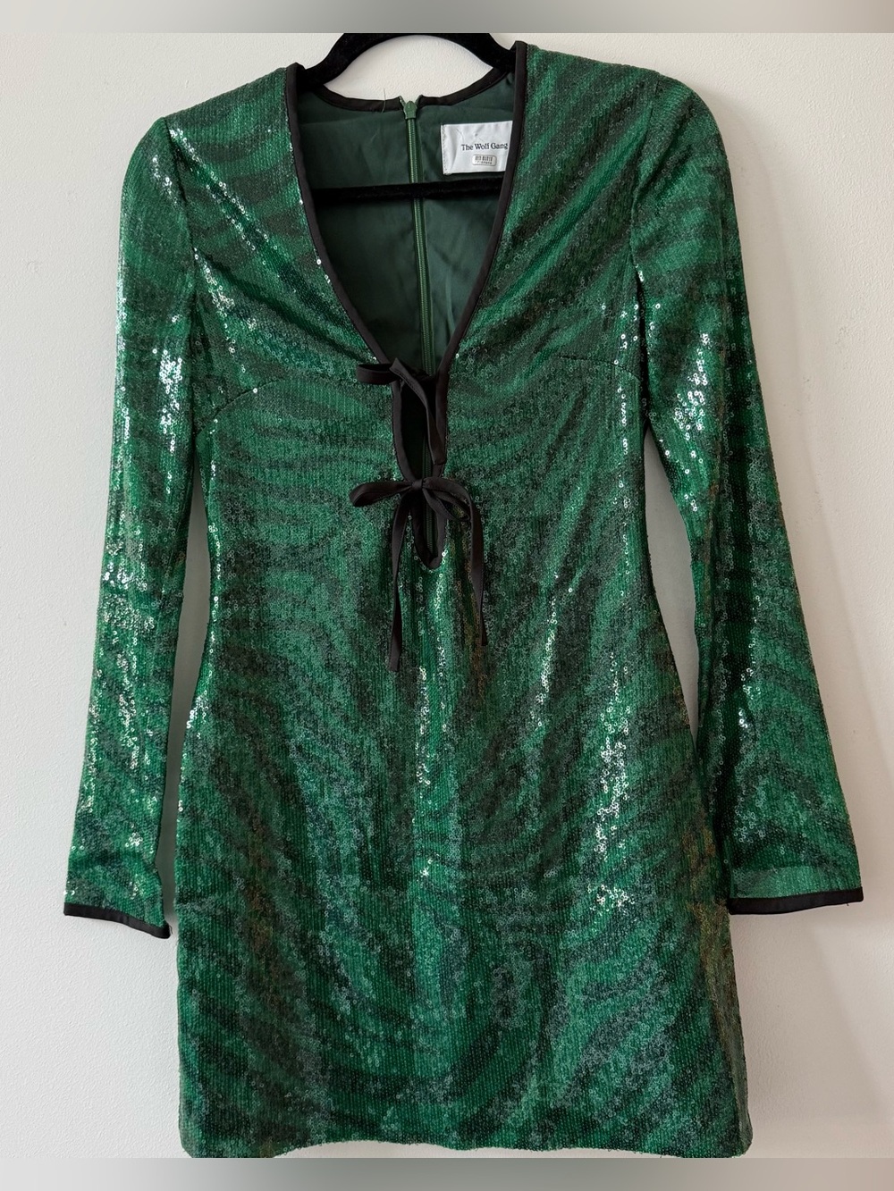 The Wolf Gang Green Sequin Mini Dress